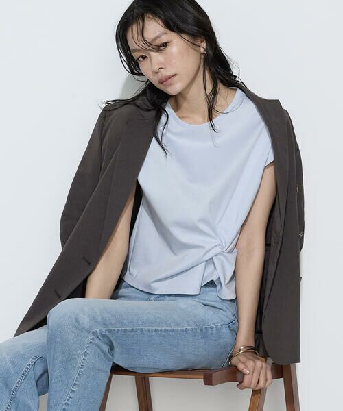 COMME CA PLATINUM / コムサ・プラチナ カットソー | コットン強撚ポンチ デザインタックシャツ | 詳細21