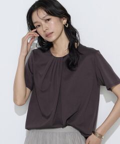 COMME CA PLATINUM / コムサ・プラチナ Tシャツ | コットン強撚ポンチ ドレープタックシャツ