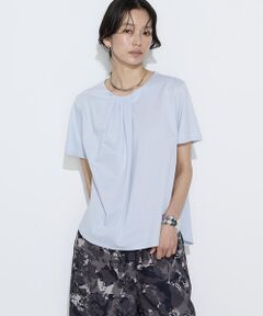 COMME CA PLATINUM / コムサ・プラチナ Tシャツ | コットン強撚ポンチ ドレープタックシャツ