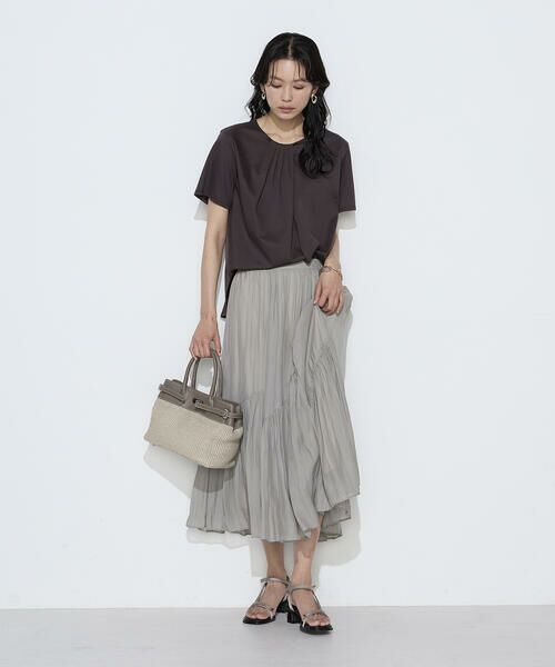 COMME CA PLATINUM / コムサ・プラチナ Tシャツ | コットン強撚ポンチ ドレープタックシャツ | 詳細13