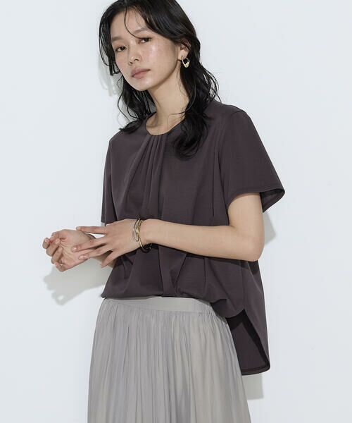 COMME CA PLATINUM / コムサ・プラチナ Tシャツ | コットン強撚ポンチ ドレープタックシャツ | 詳細9