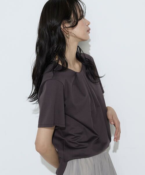 COMME CA PLATINUM / コムサ・プラチナ Tシャツ | コットン強撚ポンチ ドレープタックシャツ | 詳細10