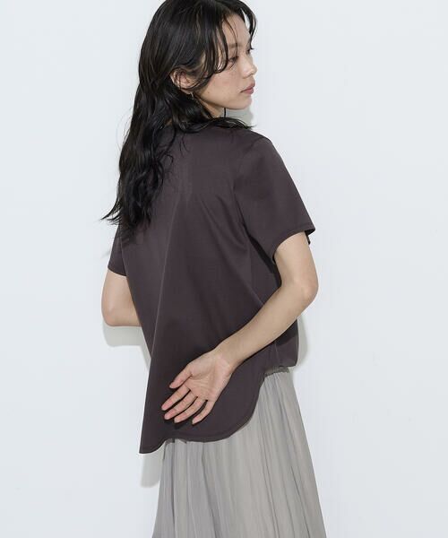 COMME CA PLATINUM / コムサ・プラチナ Tシャツ | コットン強撚ポンチ ドレープタックシャツ | 詳細11