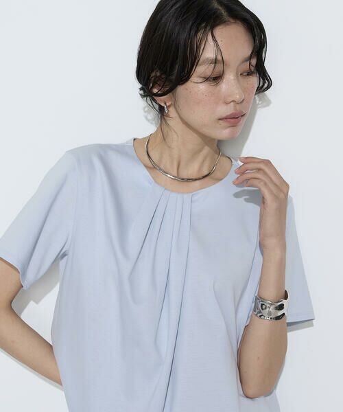 COMME CA PLATINUM / コムサ・プラチナ Tシャツ | コットン強撚ポンチ ドレープタックシャツ | 詳細25