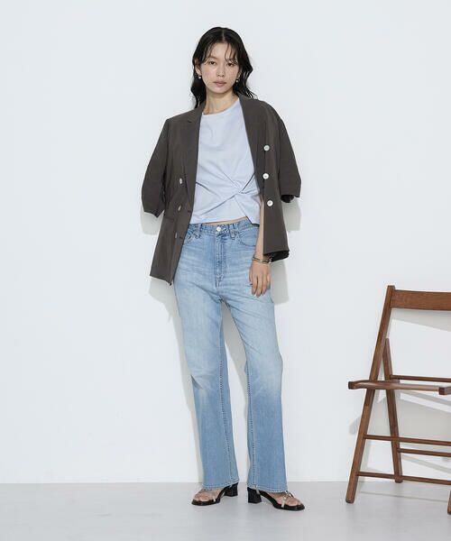 COMME CA PLATINUM / コムサ・プラチナ テーラードジャケット | リネン／トリアセテートストレッチ ダブルブレストジャケット | 詳細10