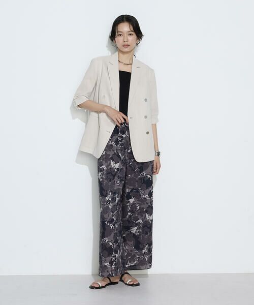 COMME CA PLATINUM / コムサ・プラチナ テーラードジャケット | リネン／トリアセテートストレッチ ダブルブレストジャケット | 詳細16