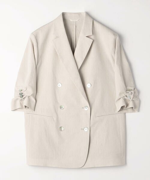 COMME CA PLATINUM / コムサ・プラチナ テーラードジャケット | リネン／トリアセテートストレッチ ダブルブレストジャケット | 詳細23