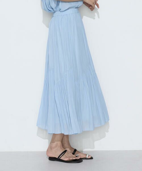 COMME CA PLATINUM / コムサ・プラチナ ロング・マキシ丈スカート | 【セットアップ対応】カッセンシフォンオーガンジー アシンメトリーギャザースカート | 詳細23