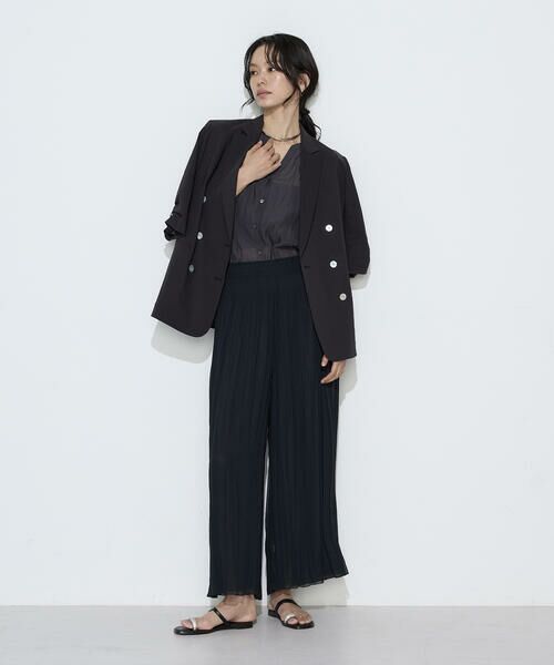 COMME CA PLATINUM / コムサ・プラチナ その他パンツ | 割繊×シフォン プリーツパンツ | 詳細3