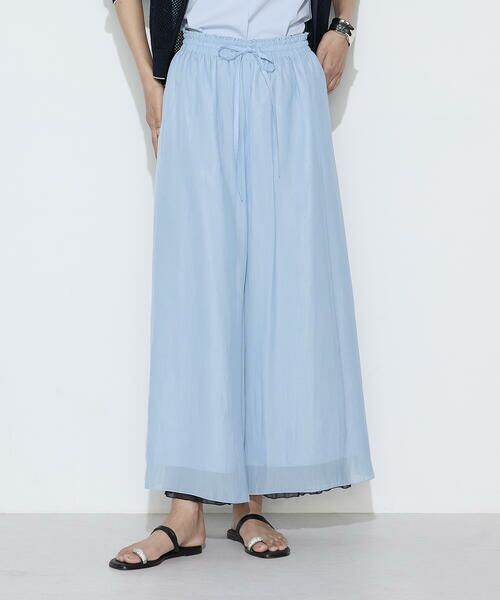 COMME CA PLATINUM / コムサ・プラチナ その他パンツ | 割繊×シフォン プリーツパンツ（09:ネイビー×サックス）