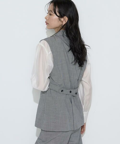 COMME CA PLATINUM / コムサ・プラチナ ベスト | ストレッチミニ千鳥 ジレ | 詳細7