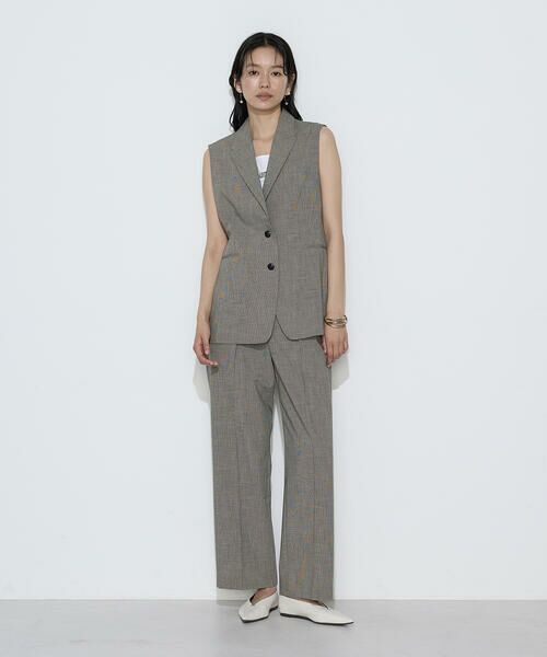 COMME CA PLATINUM / コムサ・プラチナ ベスト | ストレッチミニ千鳥 ジレ | 詳細10