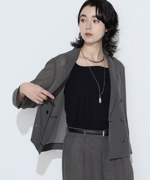 COMME CA PLATINUM / コムサ・プラチナ テーラードジャケット | 【セットアップ対応】シアーチェックジャケット | 詳細4