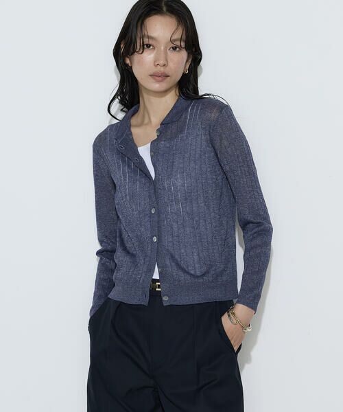 COMME CA PLATINUM / コムサ・プラチナ カーディガン・ボレロ | レーヨンイタリア糸 ワイドリブポロカーディガン | 詳細17