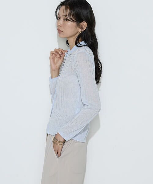 COMME CA PLATINUM / コムサ・プラチナ カーディガン・ボレロ | レーヨンイタリア糸 ワイドリブポロカーディガン | 詳細26