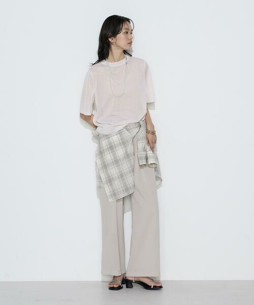 COMME CA PLATINUM / コムサ・プラチナ ニット・セーター | レーヨンイタリア糸 半袖プルオーバー | 詳細2