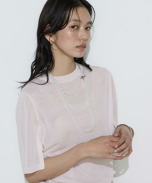 COMME CA PLATINUM / コムサ・プラチナ ニット・セーター | レーヨンイタリア糸 半袖プルオーバー | 詳細6