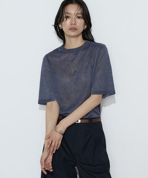 COMME CA PLATINUM / コムサ・プラチナ ニット・セーター | レーヨンイタリア糸 半袖プルオーバー | 詳細15