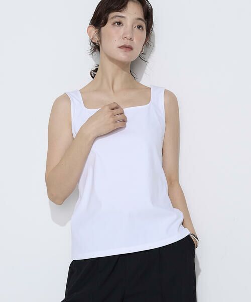 COMME CA PLATINUM / コムサ・プラチナ タンクトップ | ファインコットンフライス 2WAYインナー | 詳細24