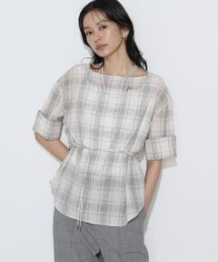 COMME CA PLATINUM / コムサ・プラチナ シャツ・ブラウス | モノトーンシアーチェック ブラウス