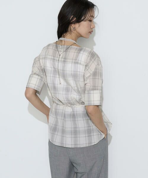 COMME CA PLATINUM / コムサ・プラチナ シャツ・ブラウス | モノトーンシアーチェック ブラウス | 詳細4