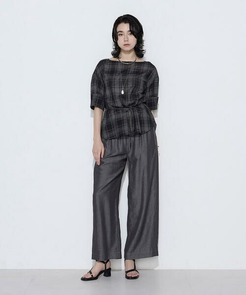 COMME CA PLATINUM / コムサ・プラチナ シャツ・ブラウス | モノトーンシアーチェック ブラウス | 詳細16