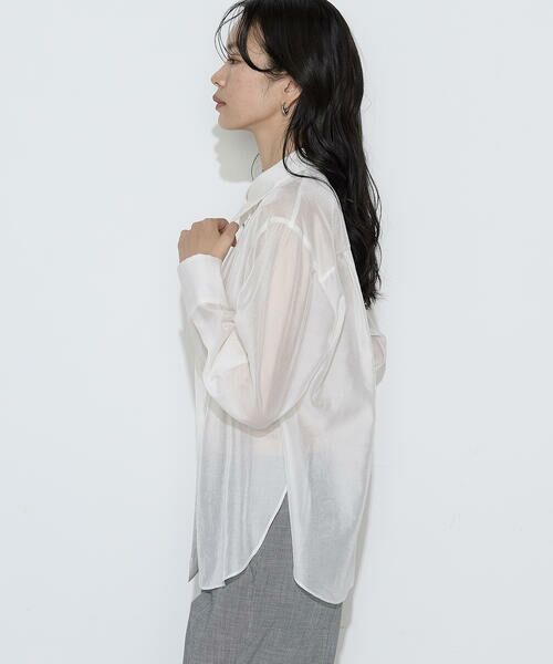 COMME CA PLATINUM / コムサ・プラチナ シャツ・ブラウス | シアーキュプラシルク シャツ | 詳細3