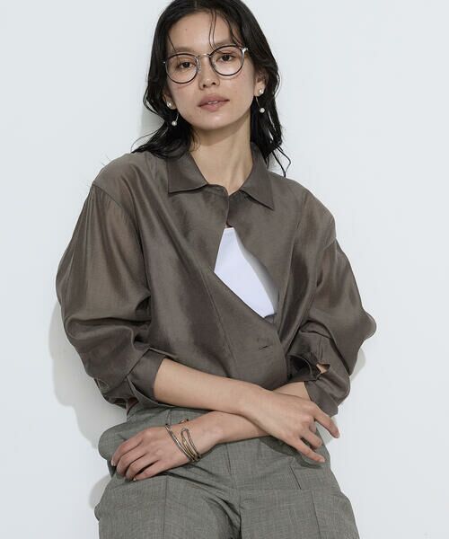 COMME CA PLATINUM / コムサ・プラチナ シャツ・ブラウス | シアーキュプラシルク シャツ | 詳細11