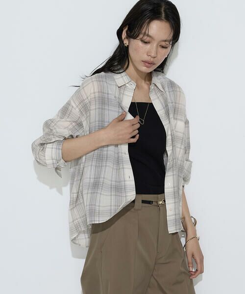 COMME CA PLATINUM / コムサ・プラチナ シャツ・ブラウス | モノトーンシアーチェック シャツ | 詳細5