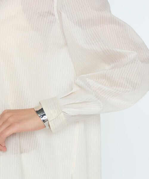 COMME CA PLATINUM / コムサ・プラチナ シャツ・ブラウス | シアーストライプ ボウタイシャツ | 詳細7