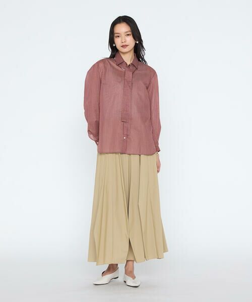 COMME CA PLATINUM / コムサ・プラチナ シャツ・ブラウス | シアーストライプ ボウタイシャツ | 詳細11