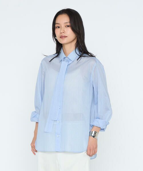 COMME CA PLATINUM / コムサ・プラチナ シャツ・ブラウス | シアーストライプ ボウタイシャツ | 詳細19