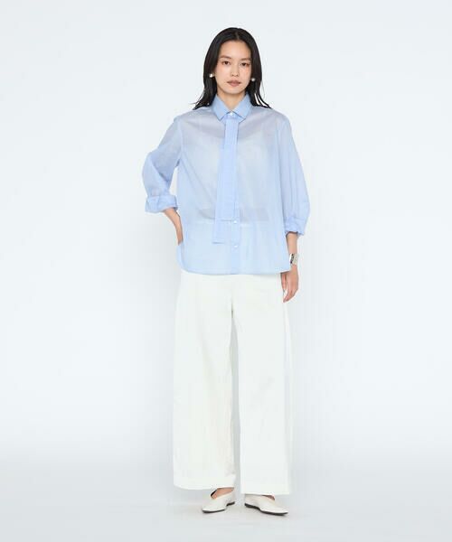 COMME CA PLATINUM / コムサ・プラチナ シャツ・ブラウス | シアーストライプ ボウタイシャツ | 詳細15