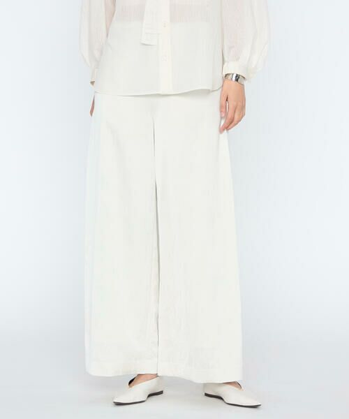 COMME CA PLATINUM / コムサ・プラチナ その他パンツ | ヴィスコースレープサテン サイドタックワイドパンツ（02:エクリュ）