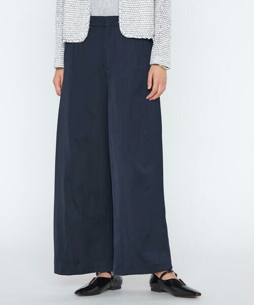 COMME CA PLATINUM / コムサ・プラチナ その他パンツ | ヴィスコースレープサテン サイドタックワイドパンツ（09:ネイビー）