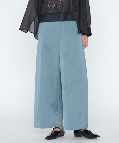 COMME CA PLATINUM / コムサ・プラチナ その他パンツ | ヴィスコースレープサテン サイドタックワイドパンツ（23:アズールブルー）