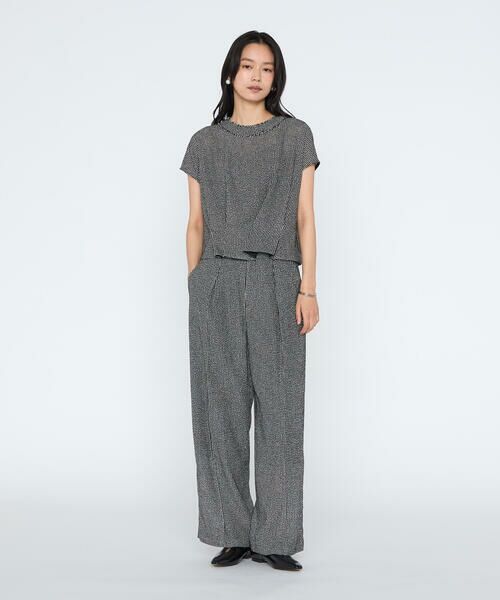 COMME CA PLATINUM / コムサ・プラチナ シャツ・ブラウス | カラミツイード タックブラウ | 詳細1