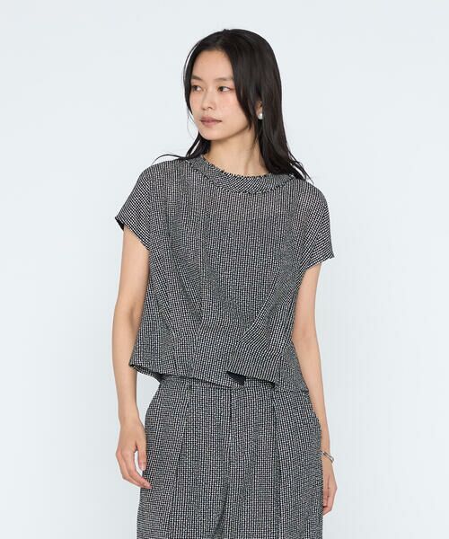 COMME CA PLATINUM / コムサ・プラチナ シャツ・ブラウス | カラミツイード タックブラウ | 詳細2