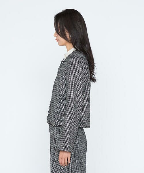 COMME CA PLATINUM / コムサ・プラチナ ノーカラージャケット | カラミツイード ノーカラージャケット | 詳細7