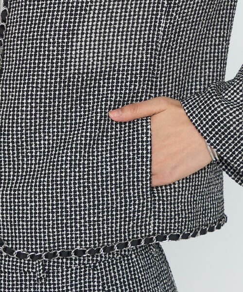 COMME CA PLATINUM / コムサ・プラチナ ノーカラージャケット | カラミツイード ノーカラージャケット | 詳細12