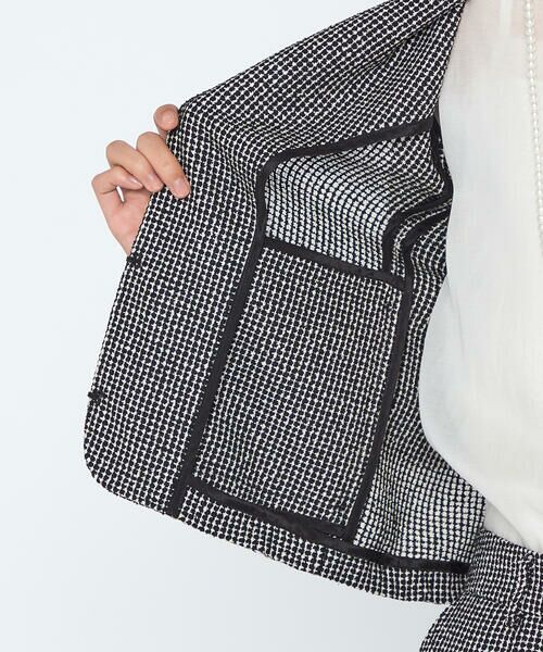 COMME CA PLATINUM / コムサ・プラチナ ノーカラージャケット | カラミツイード ノーカラージャケット | 詳細14