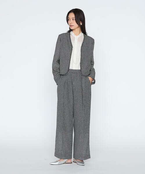 COMME CA PLATINUM / コムサ・プラチナ ノーカラージャケット | カラミツイード ノーカラージャケット | 詳細2