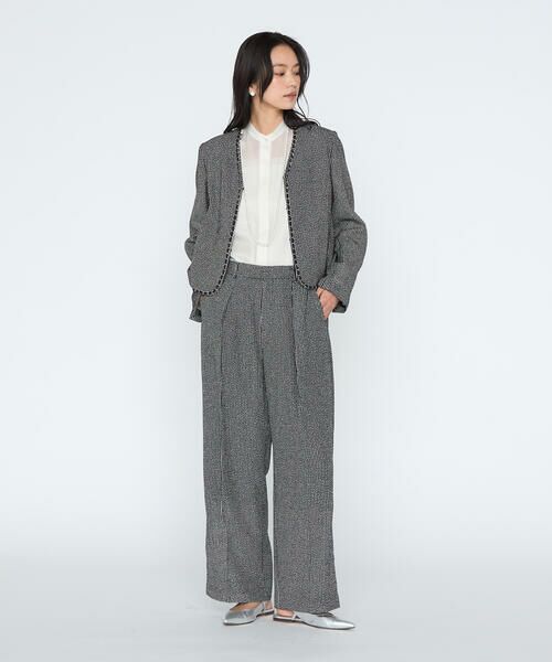 COMME CA PLATINUM / コムサ・プラチナ ノーカラージャケット | カラミツイード ノーカラージャケット | 詳細3