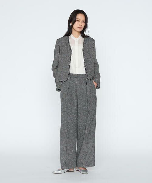 COMME CA PLATINUM / コムサ・プラチナ ノーカラージャケット | カラミツイード ノーカラージャケット | 詳細4
