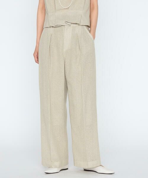 COMME CA PLATINUM / コムサ・プラチナ その他パンツ | カラミツイード ワイドパンツ（15:ベージュ×ホワイト）