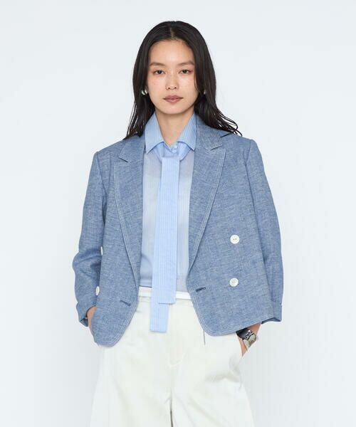 COMME CA PLATINUM / コムサ・プラチナ その他アウター | デニム調シャンブレーツイル ショートジャケット | 詳細5