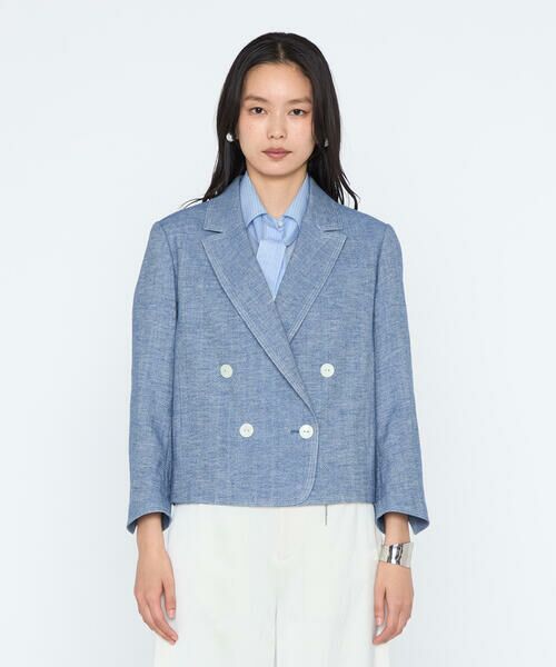 COMME CA PLATINUM / コムサ・プラチナ その他アウター | デニム調シャンブレーツイル ショートジャケット | 詳細6