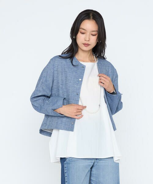 COMME CA PLATINUM / コムサ・プラチナ ブルゾン | デニム調シャンブレーツイル  ブルゾン | 詳細2