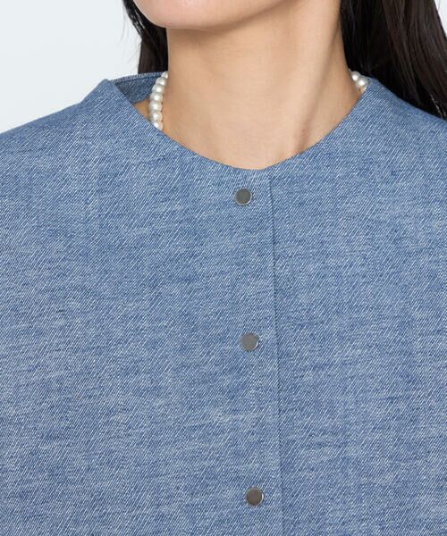 COMME CA PLATINUM / コムサ・プラチナ ブルゾン | デニム調シャンブレーツイル  ブルゾン | 詳細7