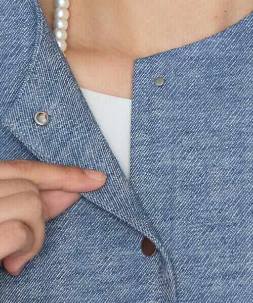 COMME CA PLATINUM / コムサ・プラチナ ブルゾン | デニム調シャンブレーツイル  ブルゾン | 詳細8